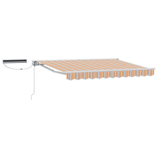 Auvent rétractable électrique bleu et orange 3 x 2,5 m