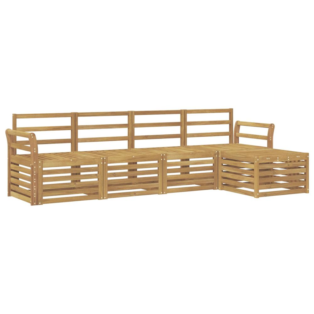 Ensemble de canapés d'extérieur 5 pc blanc bois d'acacia massif