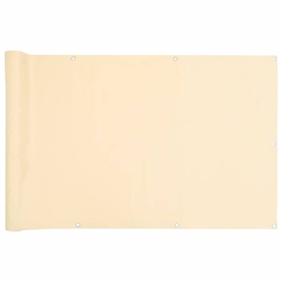 Écran d'intimité de balcon crème 600x90 cm pvc