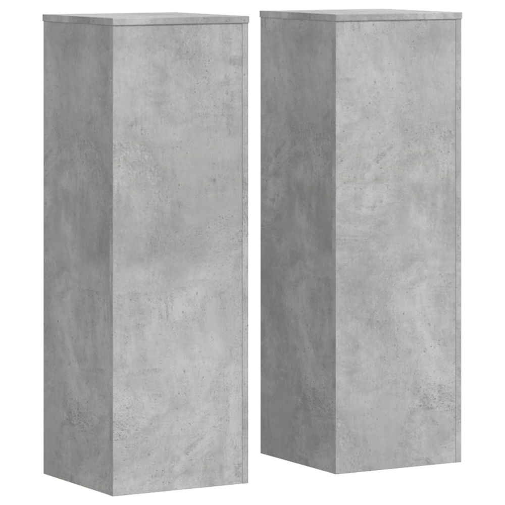 Support de plante 2 pièces gris béton 33 x 33 x 100 cm