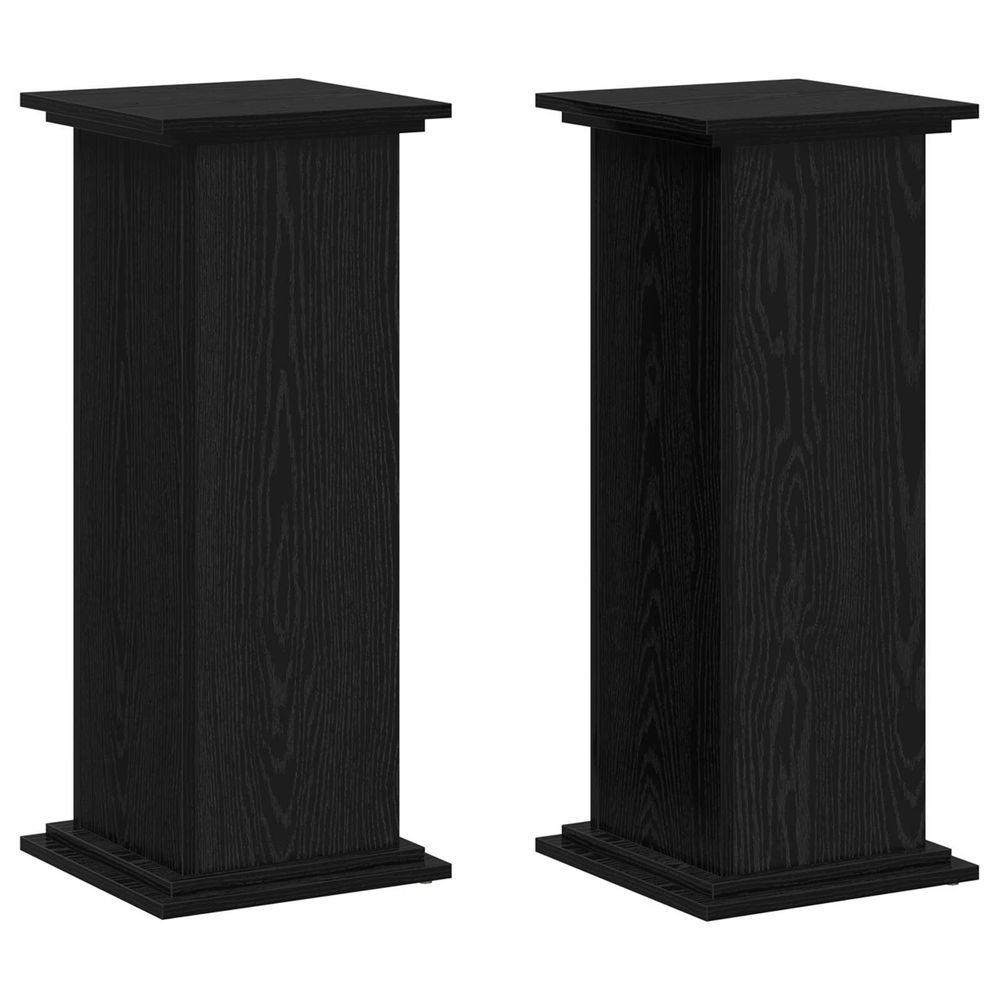 Support de plante chêne noir 33 x 33 x 80 cm bois d'ingénierie