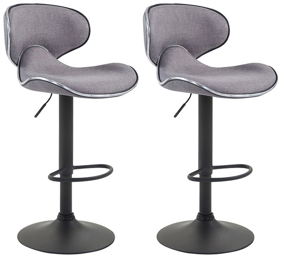 Lot de 2 tabourets de bar las vegas v2 tissu noir