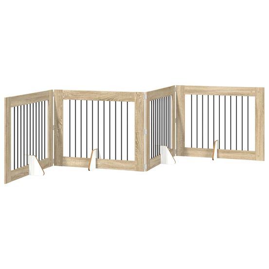 Porte de chien pliable avec supports 4 pc chêne sonoma 401 cm