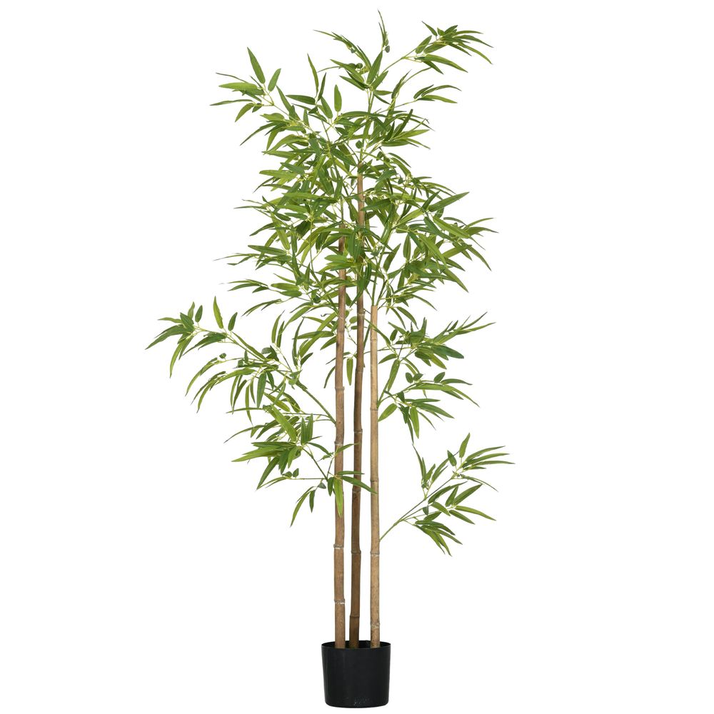 Bambou artificiel intérieur plastique ambiance tropicale 830 feuilles 180cm vert