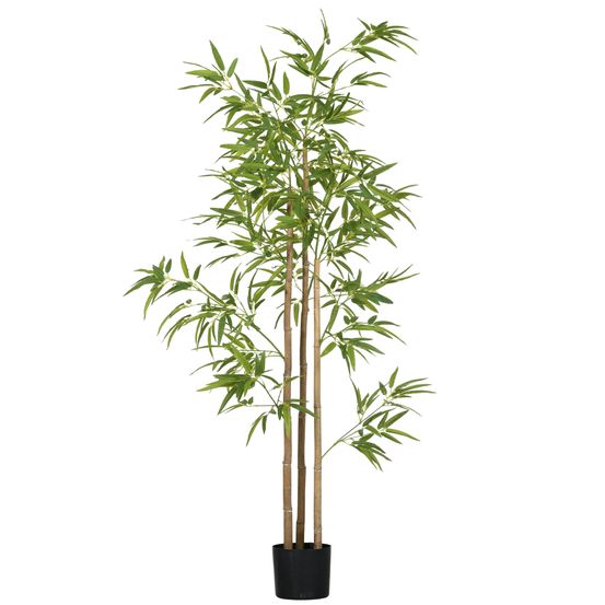 Bambou artificiel intérieur plastique ambiance tropicale 830 feuilles 180cm vert
