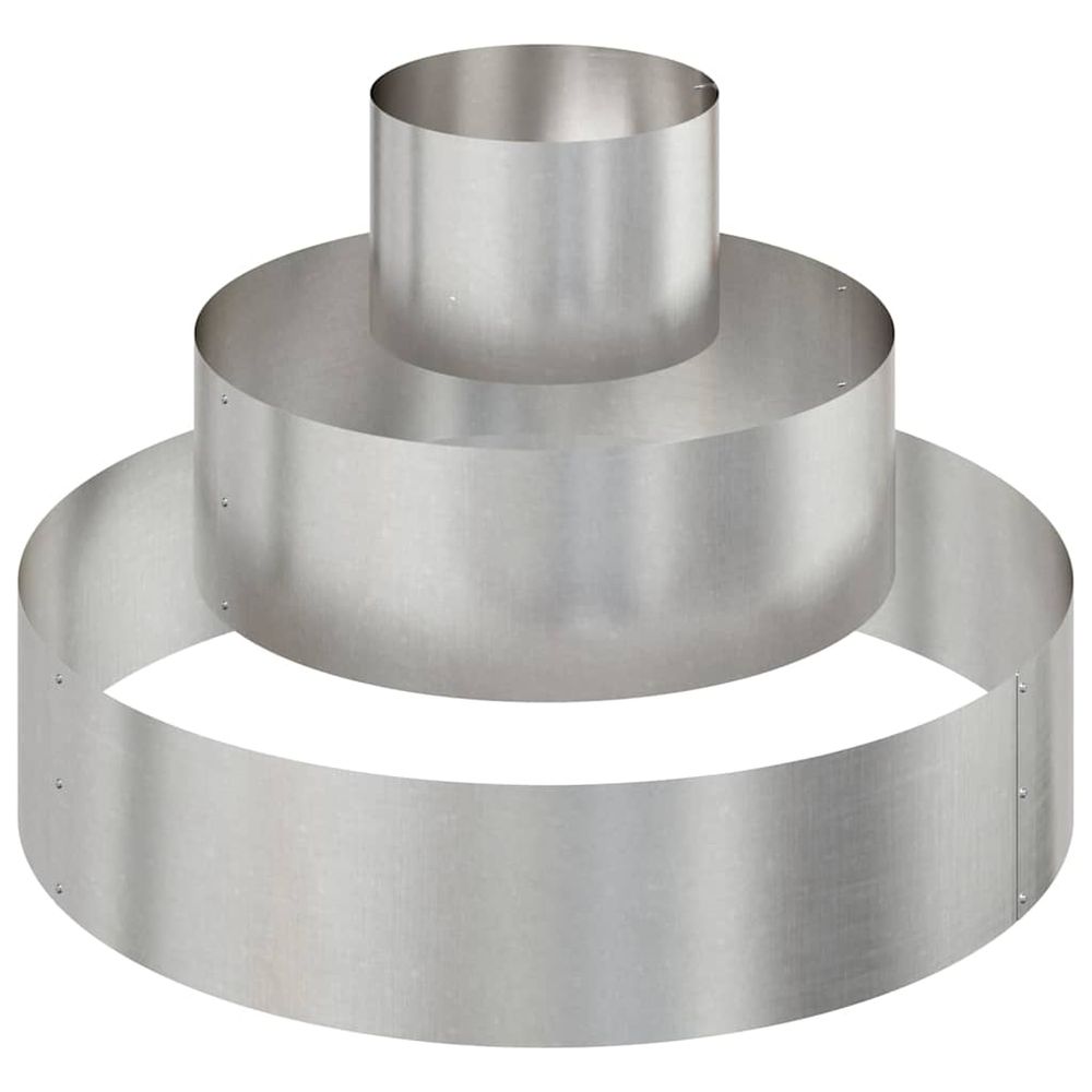 Cache-pot de jardin argent 90 x 90 x 20 cm acier inoxydable