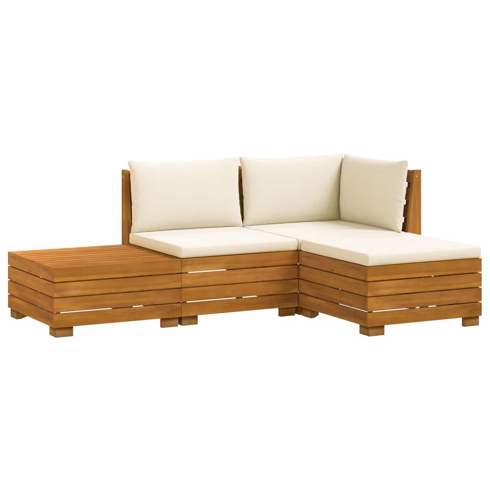 4 pc ensemble de canapés d'extérieur bois d'acacia massif