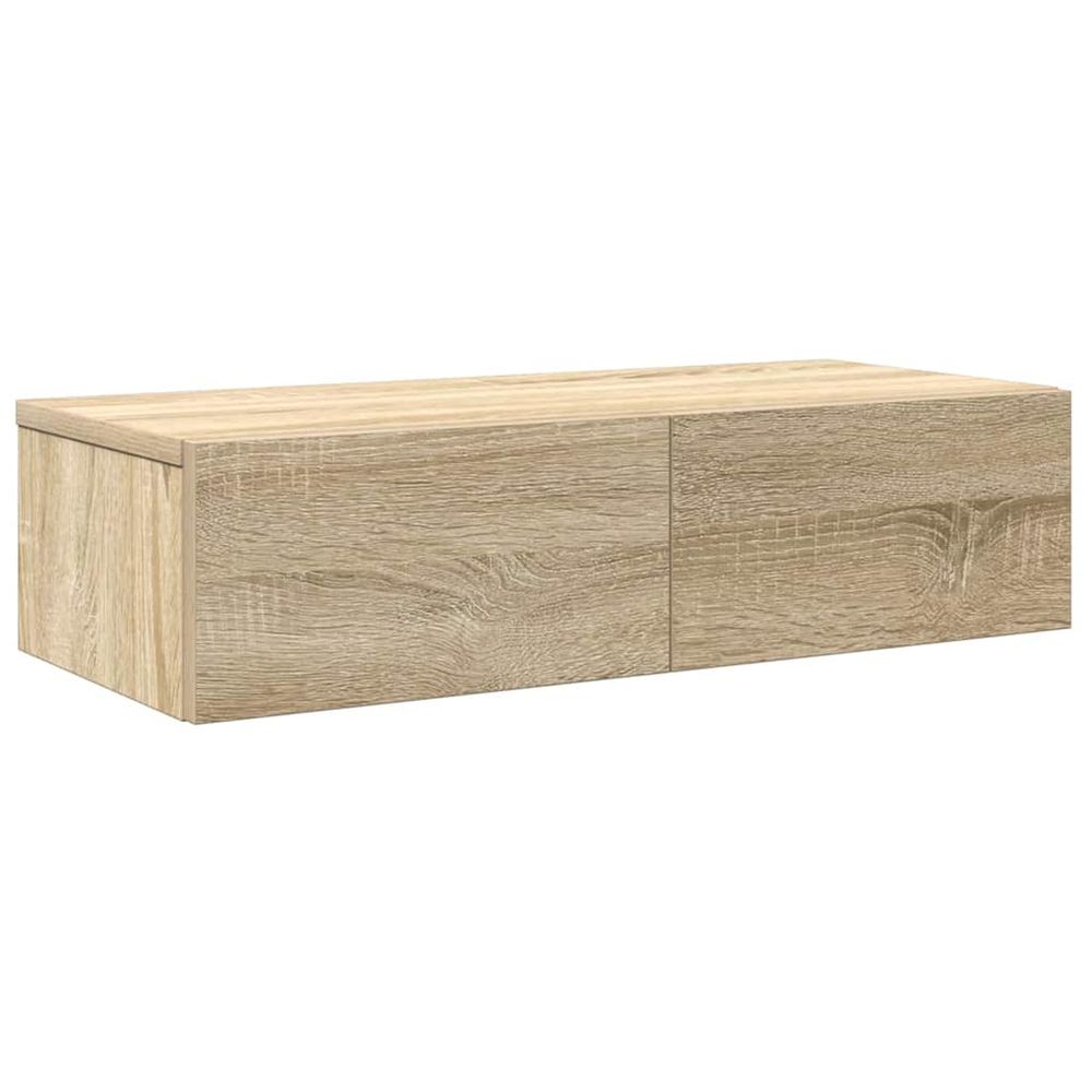 Étagère murale avec tiroirs chêne sonoma bois d'ingénierie
