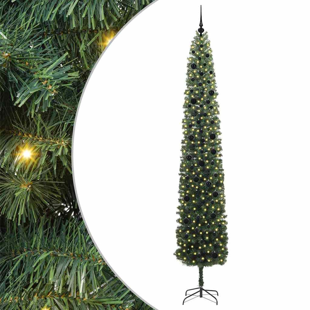Sapin de noël artificiel vert 270 cm pvc et acier et plastique