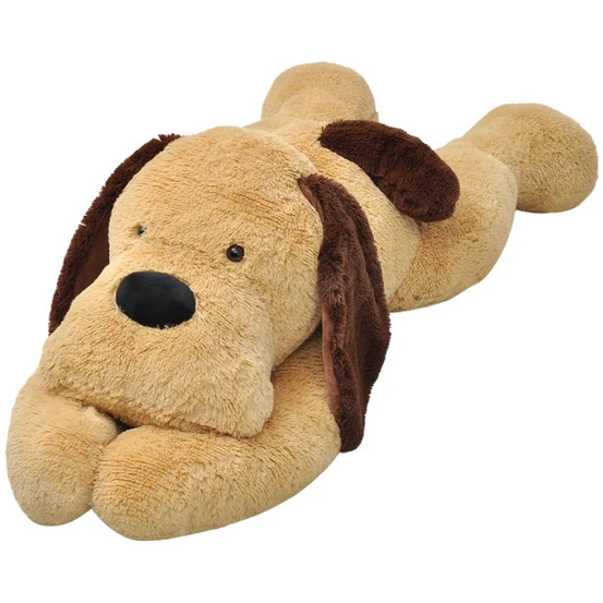 Chien en peluche 120 cm marron