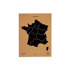 Carte en liège - woody map naturel france / 60 x 45 cm / noir / sans cadre