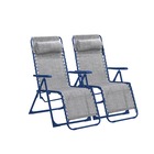 Lot 2 fauteuils de jardin relax pliants luno bleu chiné   creador®