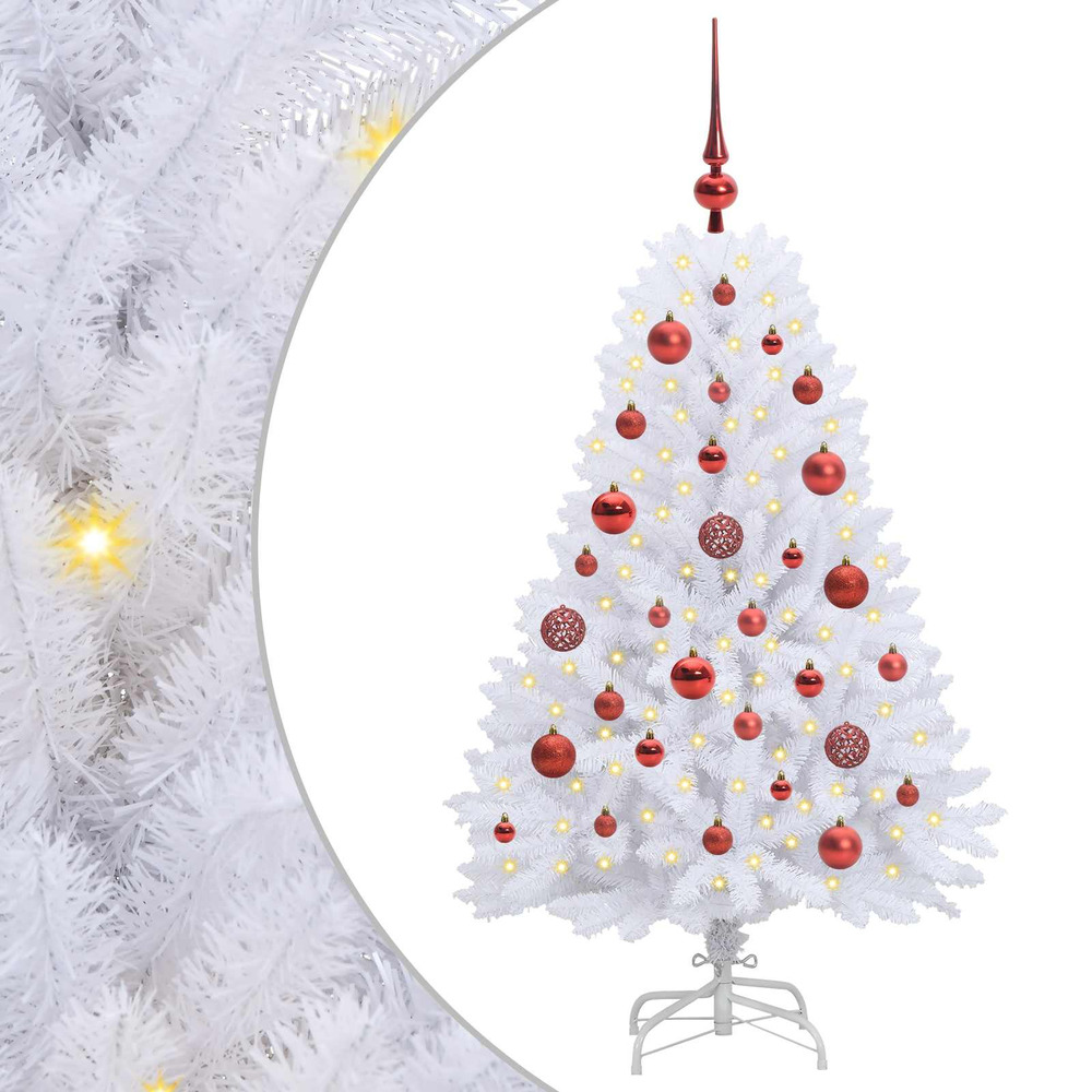 Sapin de noël artificiel à branches articulées blanc 120 cm