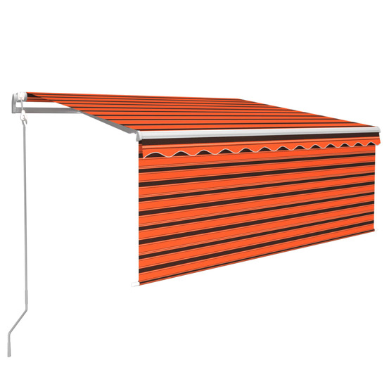 Auvent rétractable automatique avec store 3x2,5 m orange marron