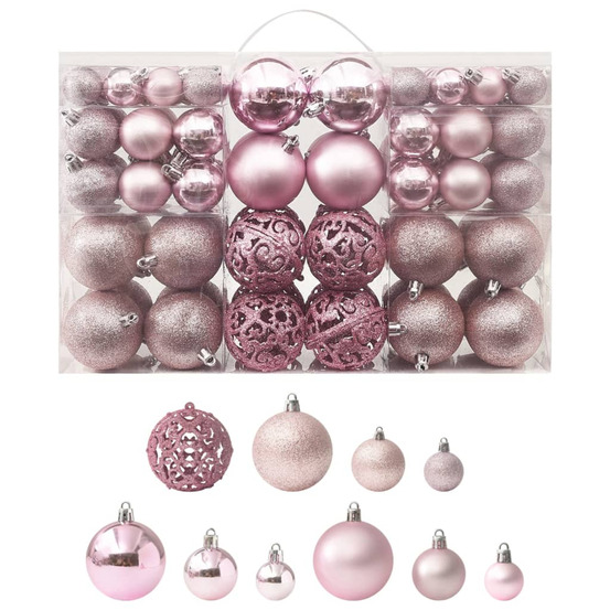 Ensemble de boules de noël 100 pcs rose