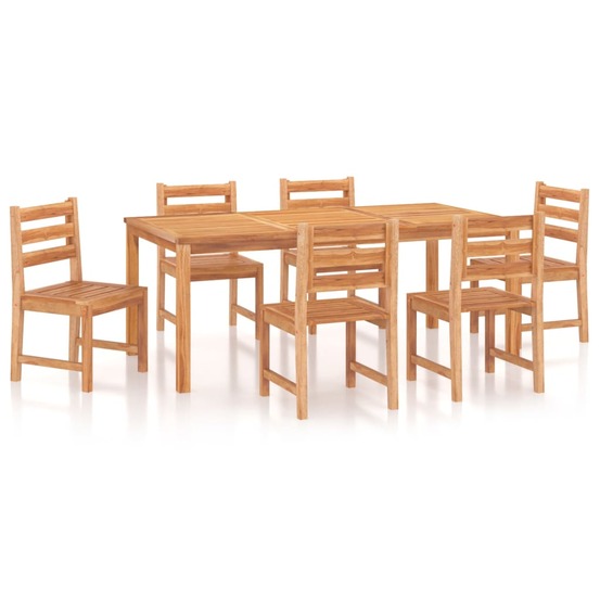 Ensemble à manger de jardin 7 pcs bois de teck solide