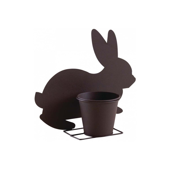 Cache-pot lapin en métal vieilli