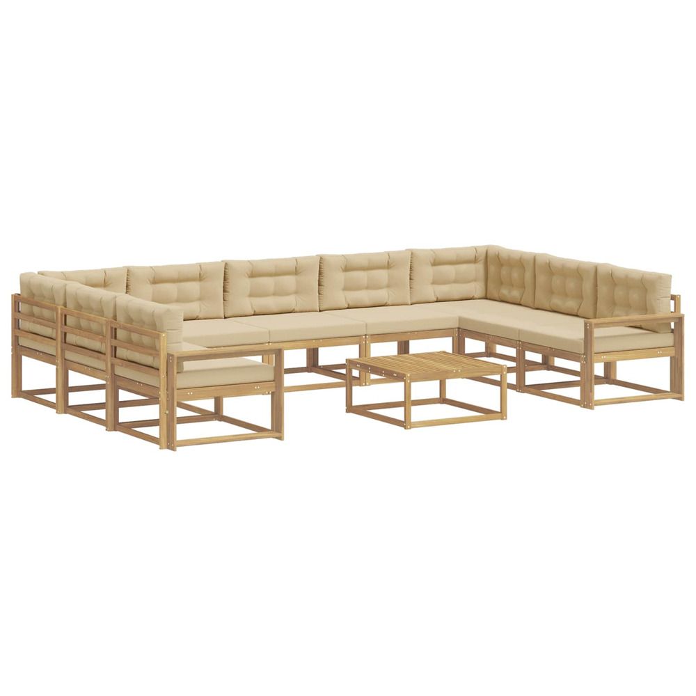 Ensemble de canapés d'extérieur 10 pc blanc et beige