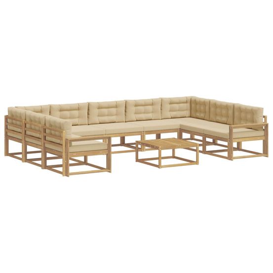 Ensemble de canapés d'extérieur 10 pc blanc et beige