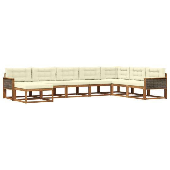 Ensemble de canapés d'extérieur 8 pc naturel et crème