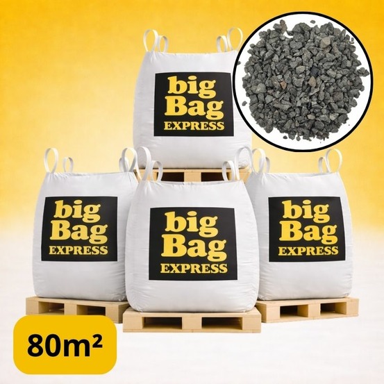 Pack 4 x big bag de +/- 1,5t ≃ 80m² gravillon “grain de riz” gris ø 2/6 mm - livraison premium