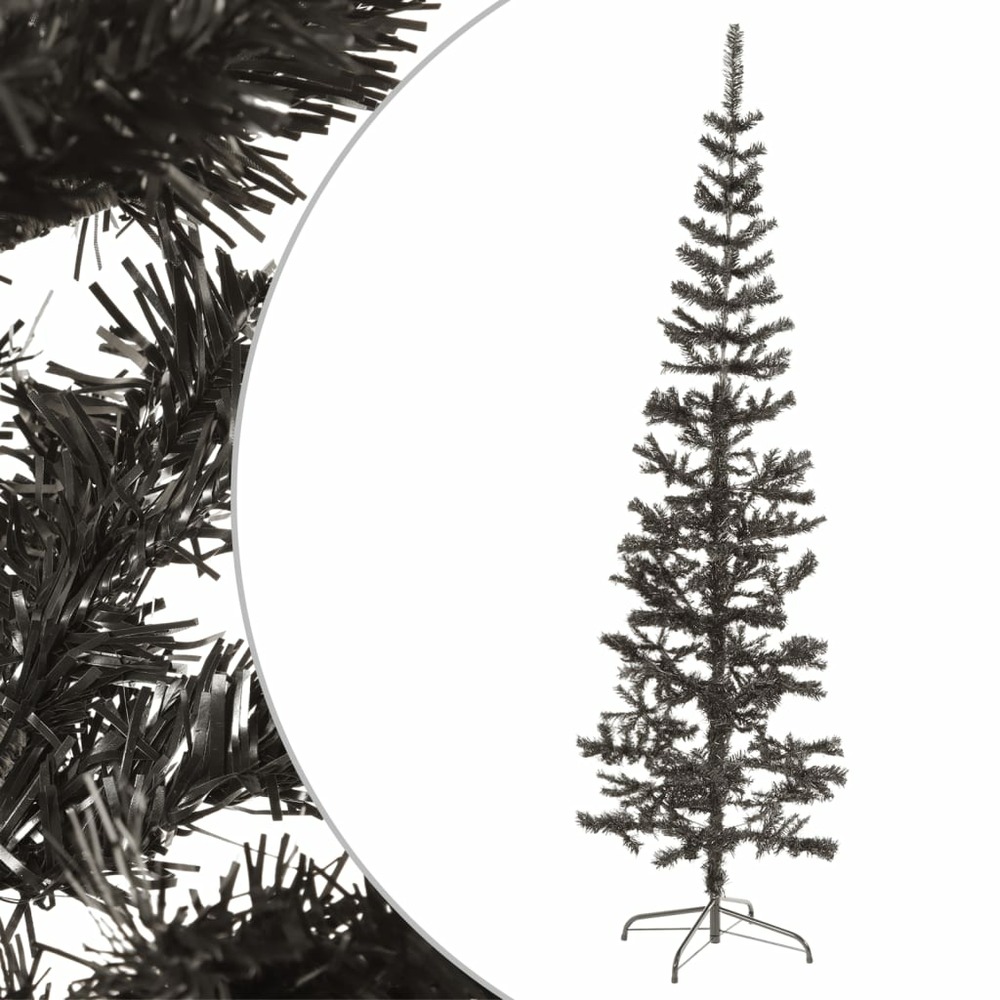 Sapin de noël étroit noir 180 cm