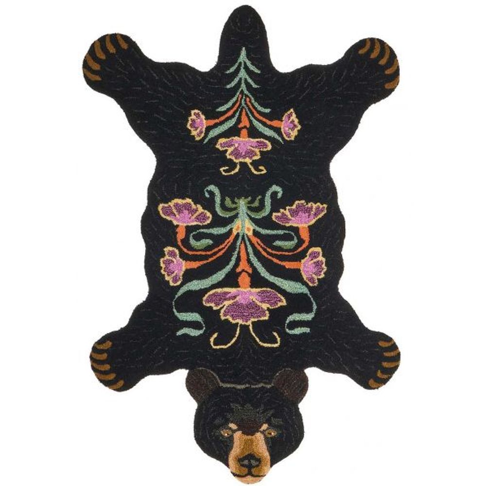 Grand tapis en laine ours noir