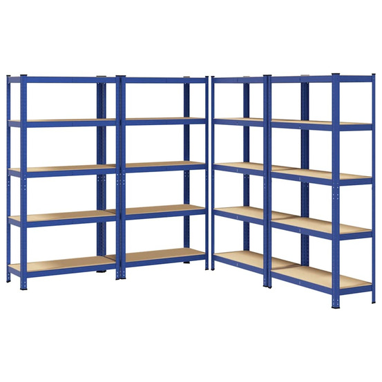 Étagères de rangement à 5 niveaux 4 pcs bleu
