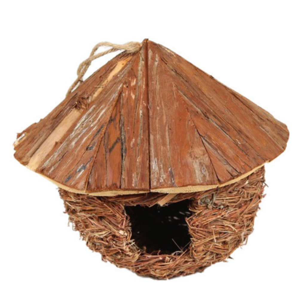 Nichoir en osier forme arrondie