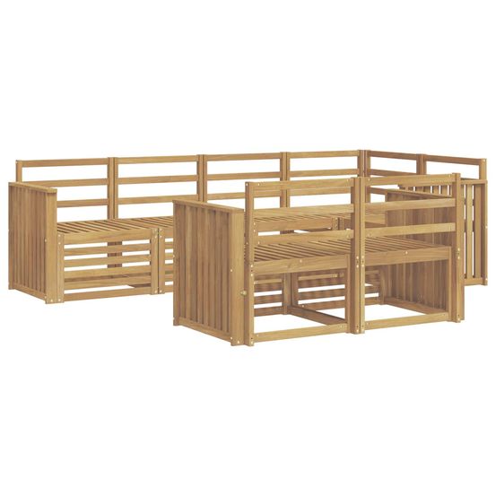Ensemble de canapés d'extérieur 7 pc blanc bois d'acacia massif