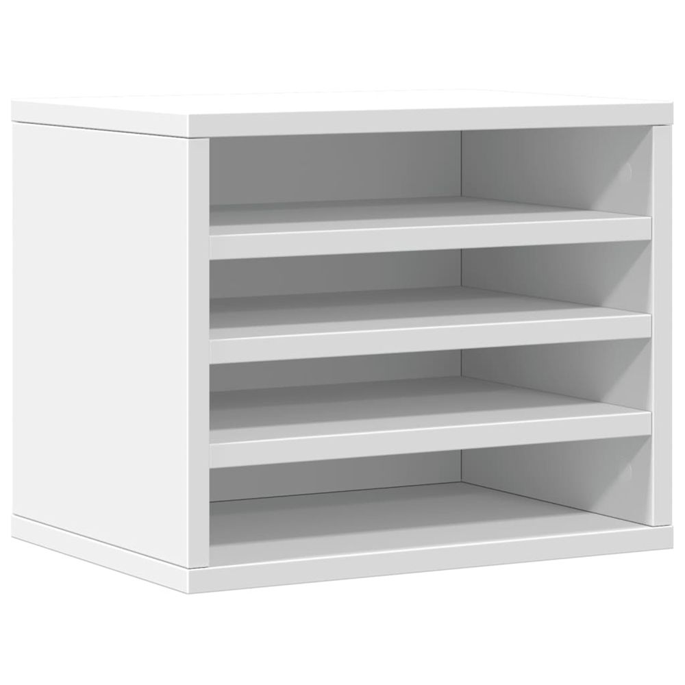 Organisateur de bureau blanc 36x26x29,5 cm bois d'ingénierie