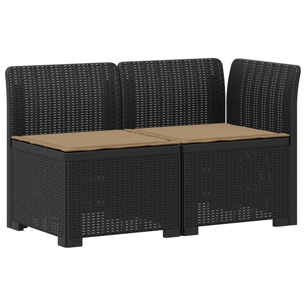 Canapé de jardin 2 places avec coussins look rotin 2 place pp
