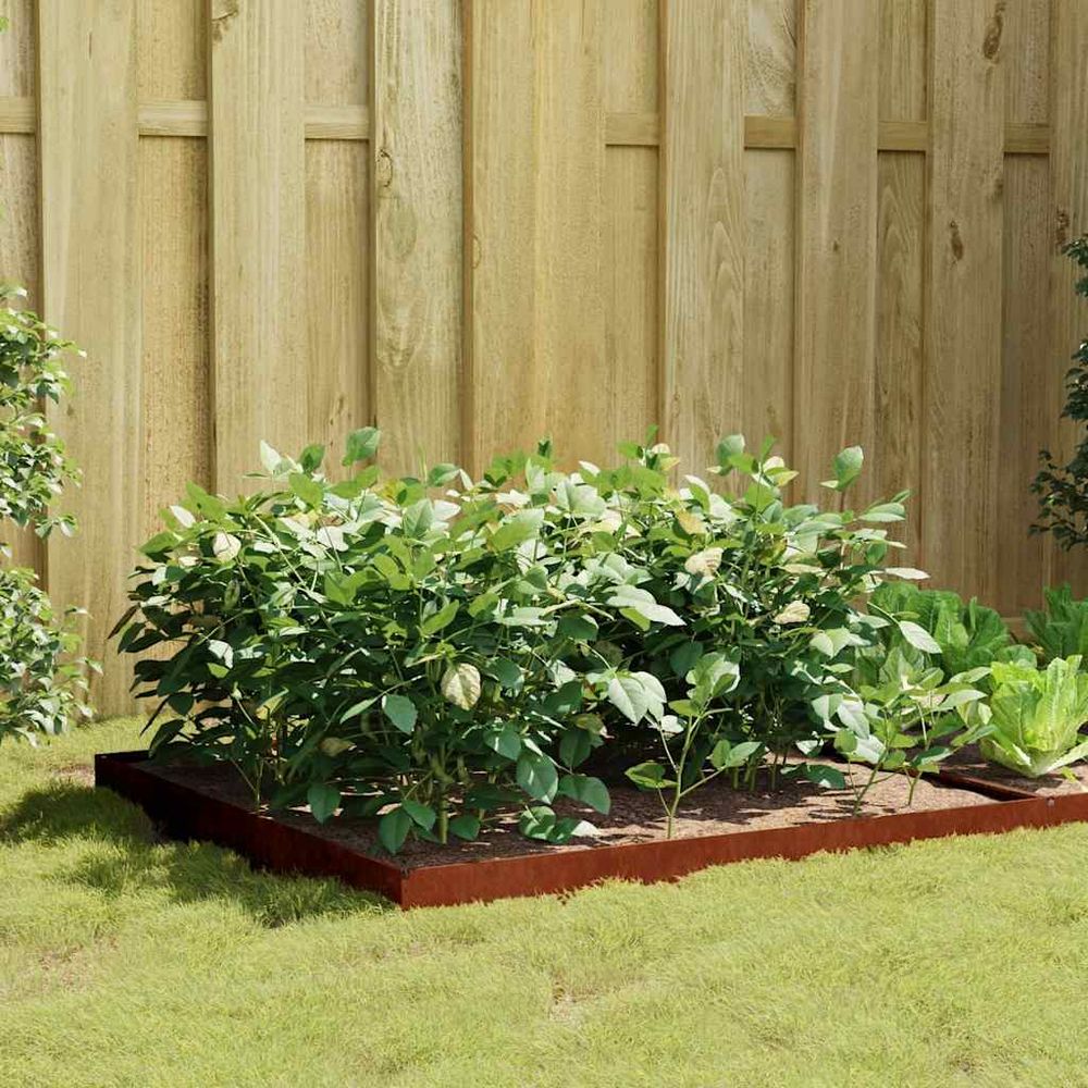 Carré potager acier corten pour jardin 100x100x18,5 cm