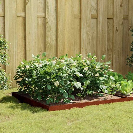 Carré potager acier corten pour jardin 100x100x18,5 cm