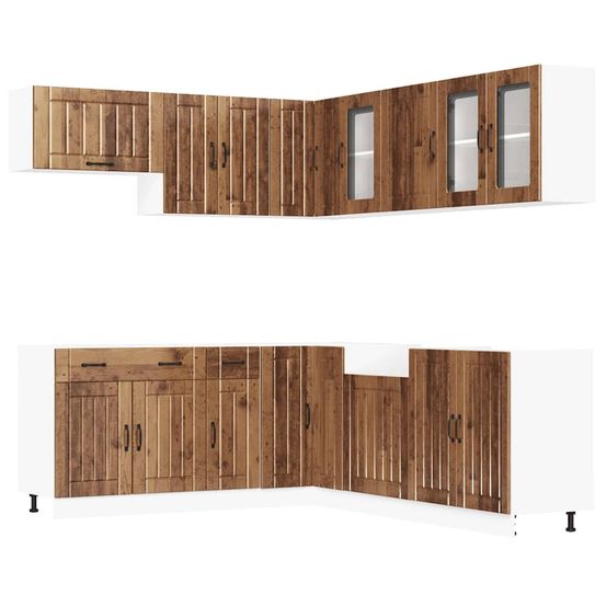 Ensemble d'armoires de cuisine 11 pcs lucca bois d'ingénierie