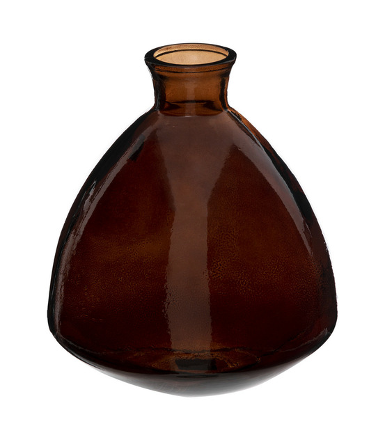 Vase en verre recyclé brun d 16 x h 19 cm