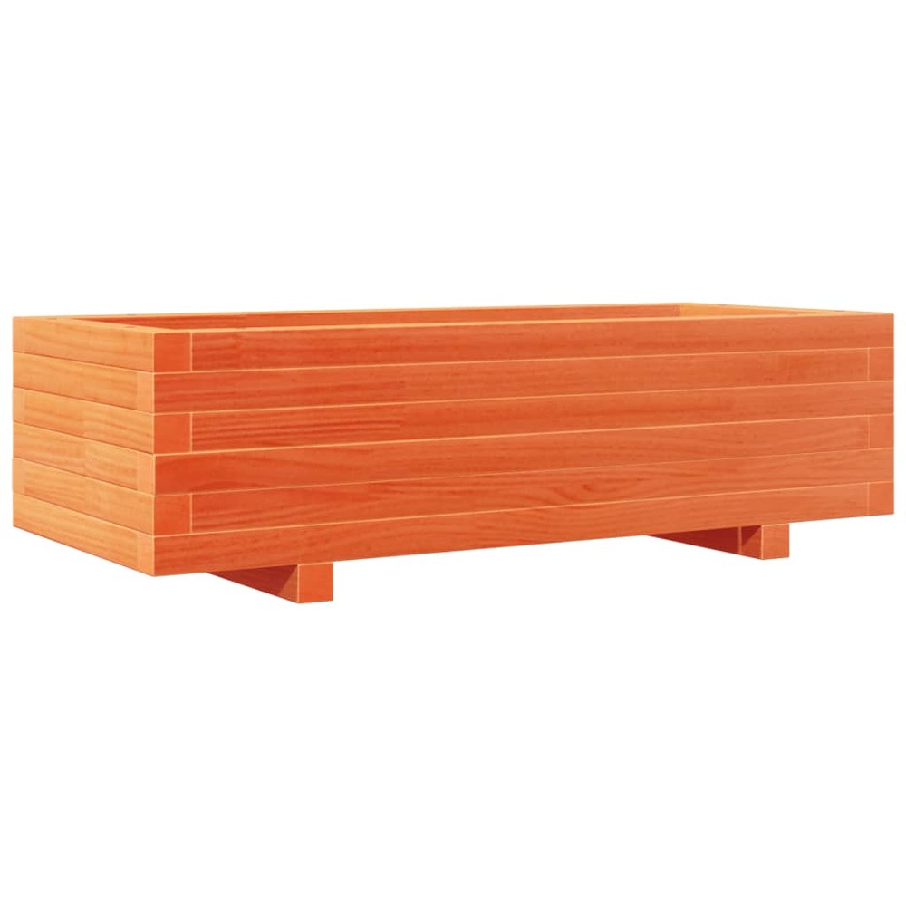 Jardinière bac lit surélevé plantes fleurs terrasse jardin cire 90 x 40 x 26,5 cm bois de pin massif marron