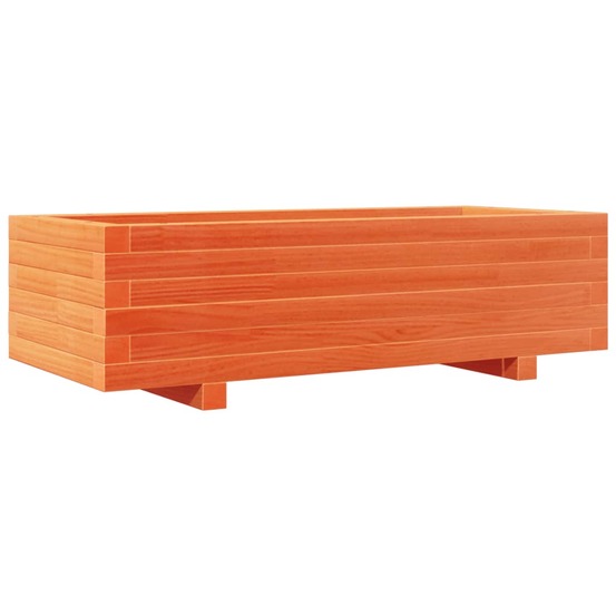 Jardinière bac lit surélevé plantes fleurs terrasse jardin cire 90 x 40 x 26,5 cm bois de pin massif marron