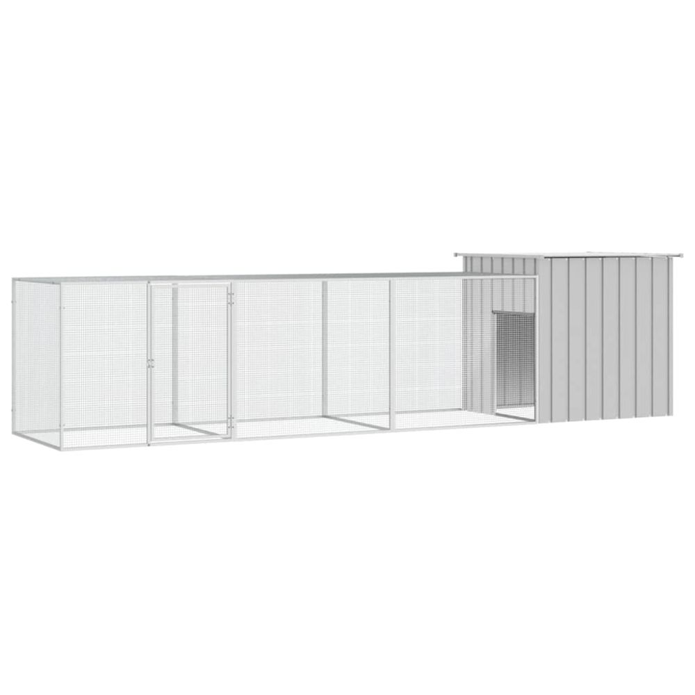 Cage pour poules gris 400x91x100 cm acier galvanisé