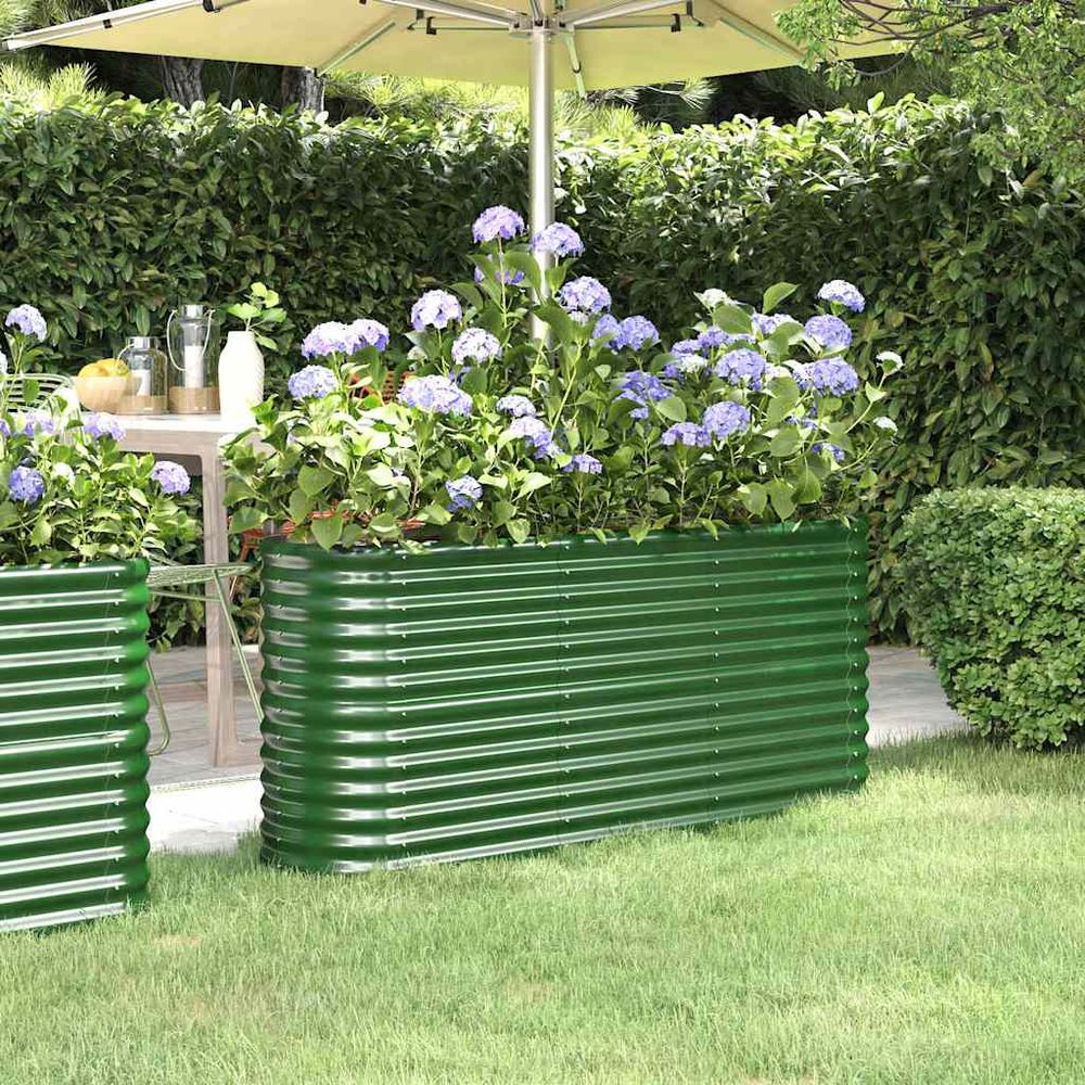 Jardinière surélevée acier potager pour jardin balcon vert 152x40x68 cm