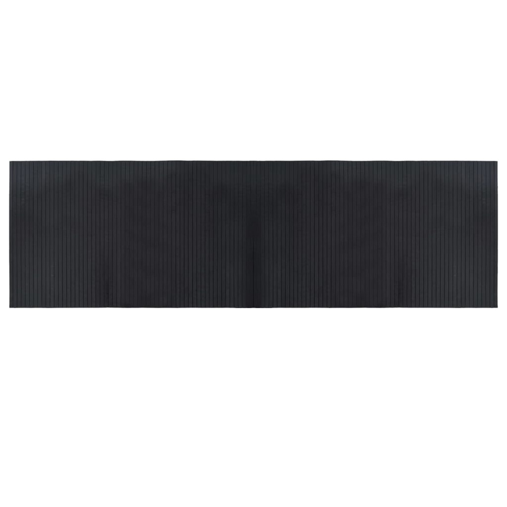 Tapis rectangulaire noir 60x200 cm bambou