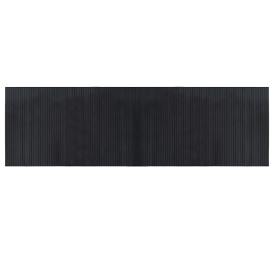 Tapis rectangulaire noir 60x200 cm bambou