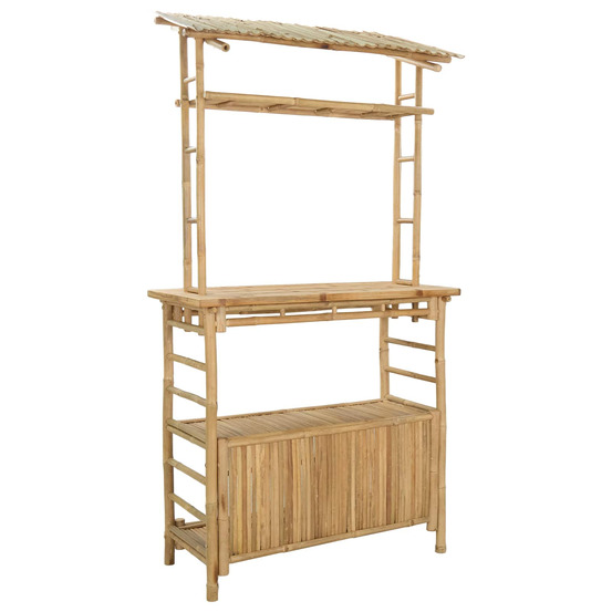 Table de bar extérieure naturel 110 x 50 x 210 cm bambou