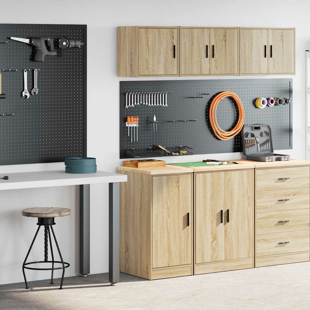 Armoires de garage 2 pcs chêne sonoma bois d'ingénierie