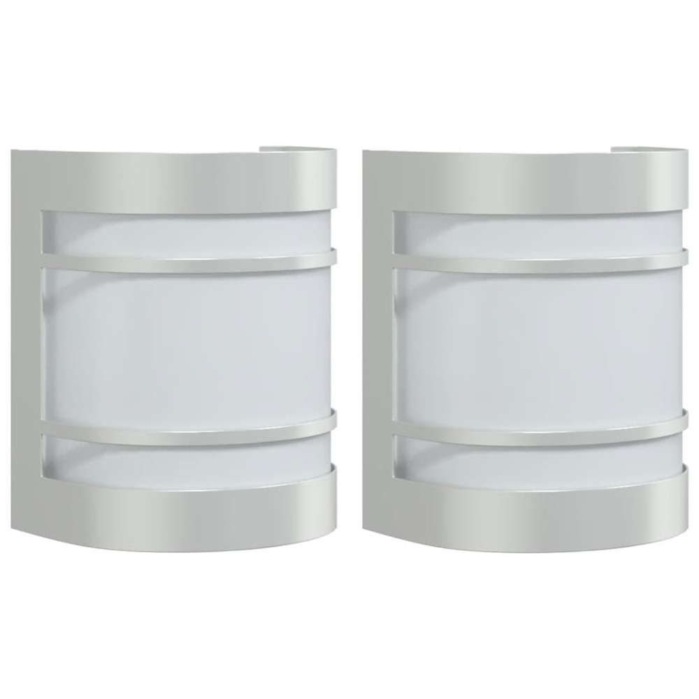 Appliques murales d'extérieur 2pcs argenté acier inoxydable