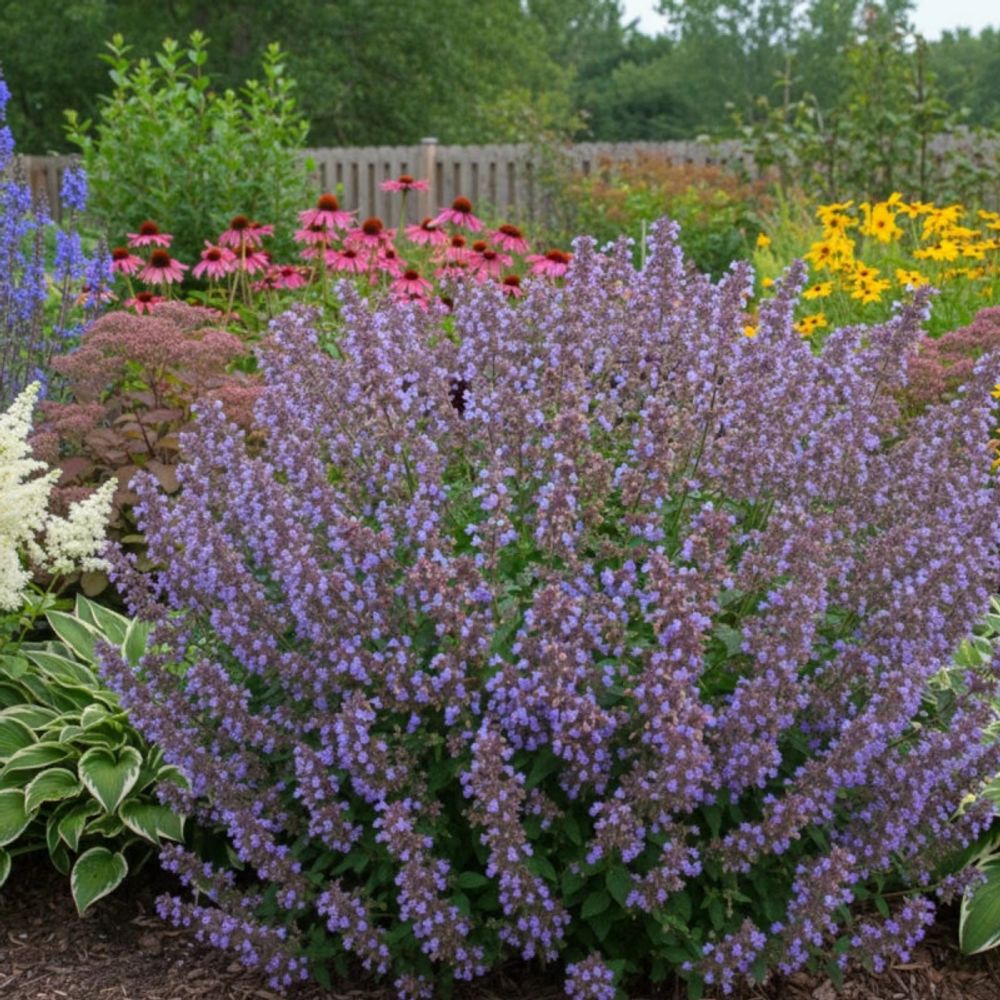 Herbe aux chats - menthe des chats purrsian blue®, nepeta lot de 9 godets