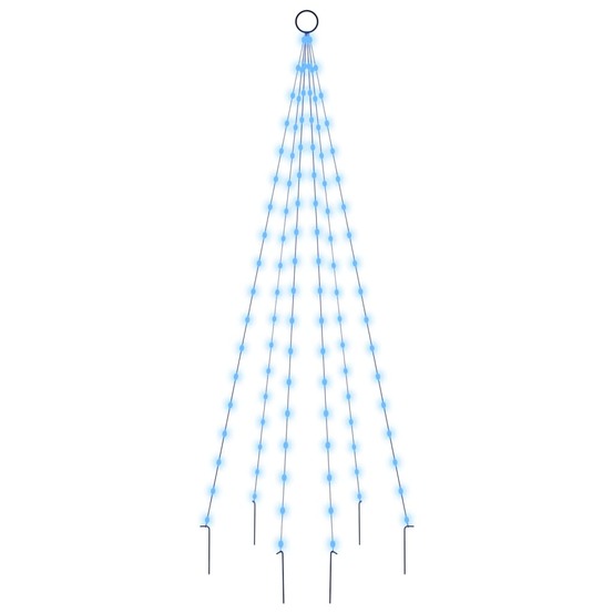 Sapin de noël sur mât de drapeau 108 led bleues 180 cm