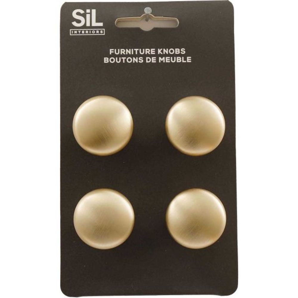 Ensemble de 4 boutons de meuble en alu doré
