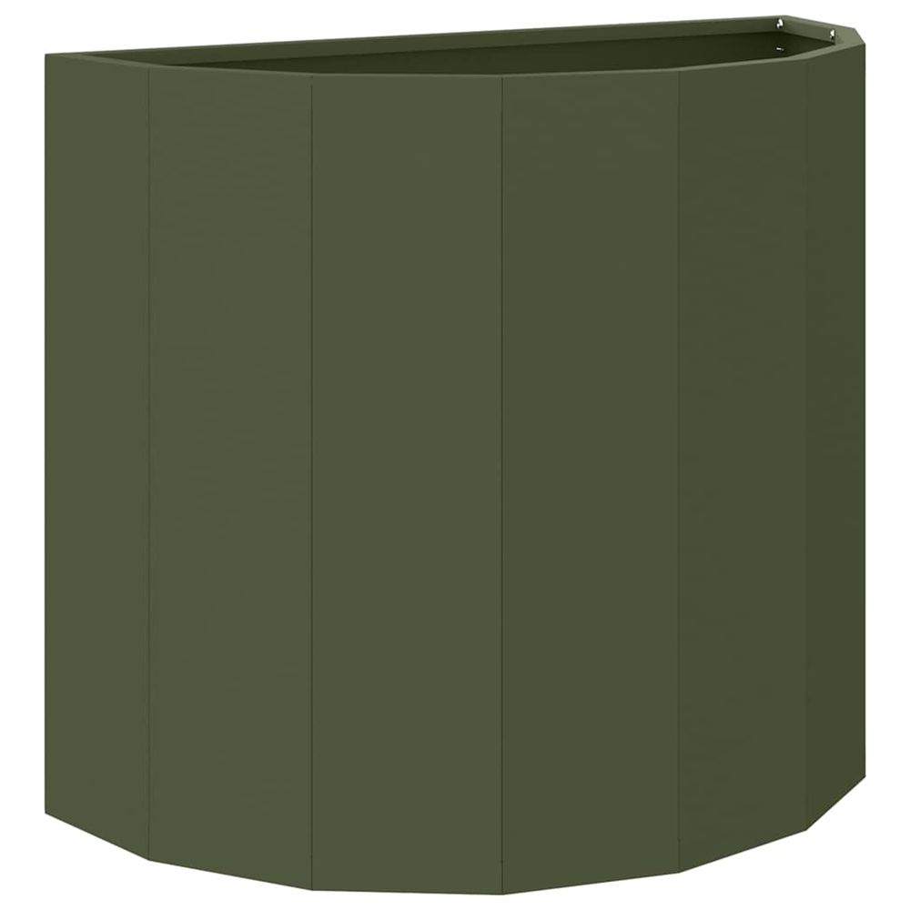 Jardinière d'extérieur vert olive 60 x 30 x 50 cm acier