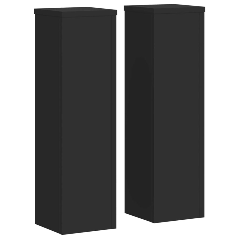 Supports pour plantes 2 pcs noir 17x17x60 cm bois d'ingénierie